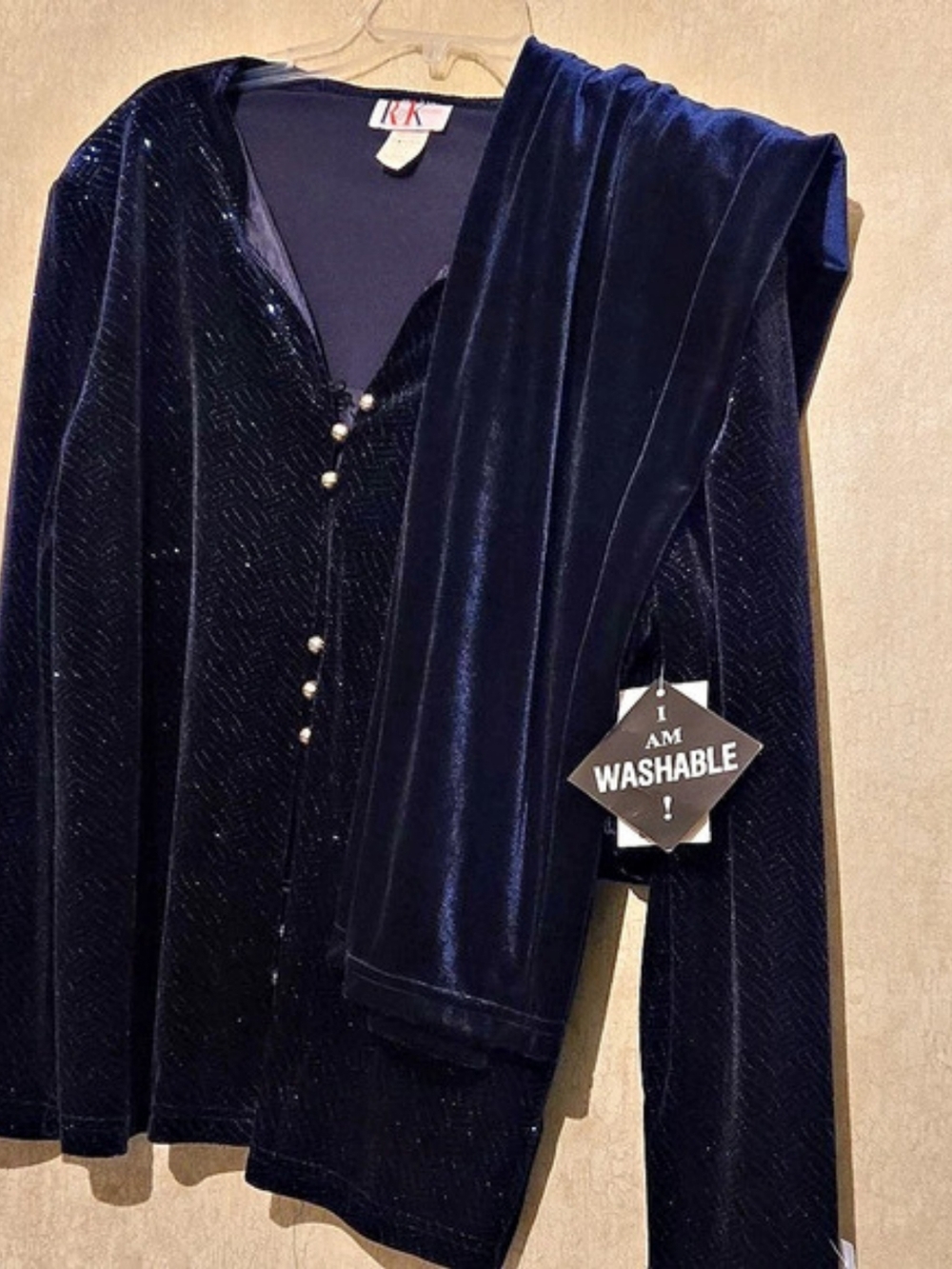 R&K Originals 2 Piece Set Navy Velvet Size 16 NWT